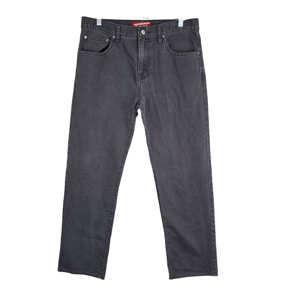 Mens Gray Arizona Jean Co. Denim Jeans Slim Straight 100% Cotton Size 32x30